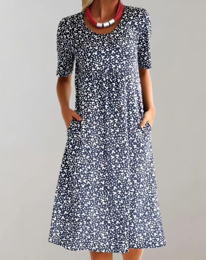 Casual dress with V-neck