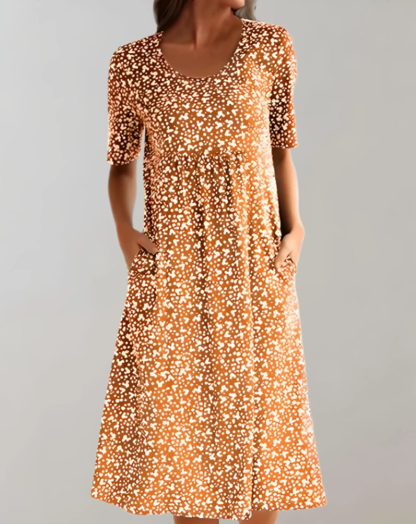 Casual dress with V-neck