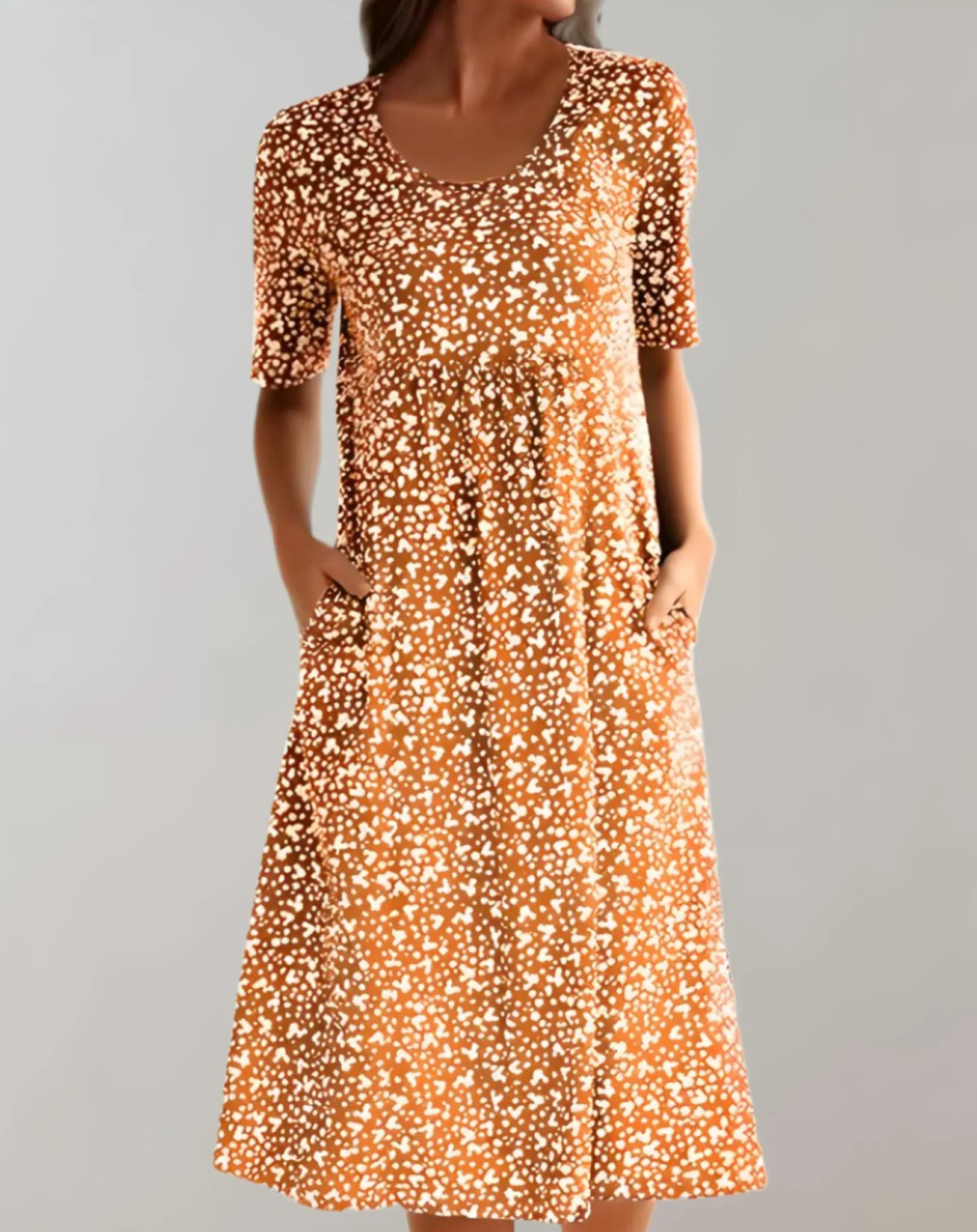 Casual dress with V-neck