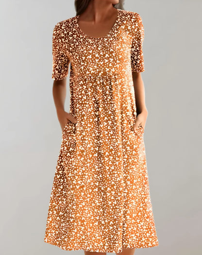 Casual dress with V-neck