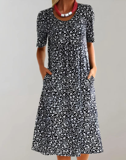 Casual dress with V-neck