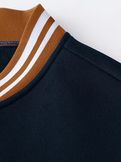 Casual jacket with colour-block design and baseball collar