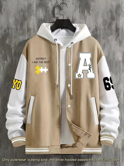 Casual jacket with colour-block design and baseball collar
