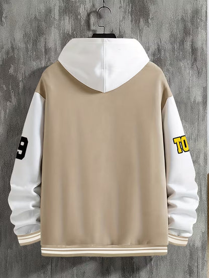 Casual jacket with colour-block design and baseball collar