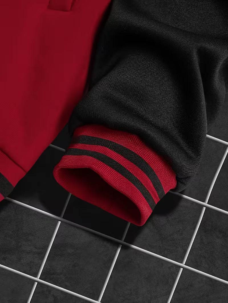Casual jacket with colour-block design and baseball collar