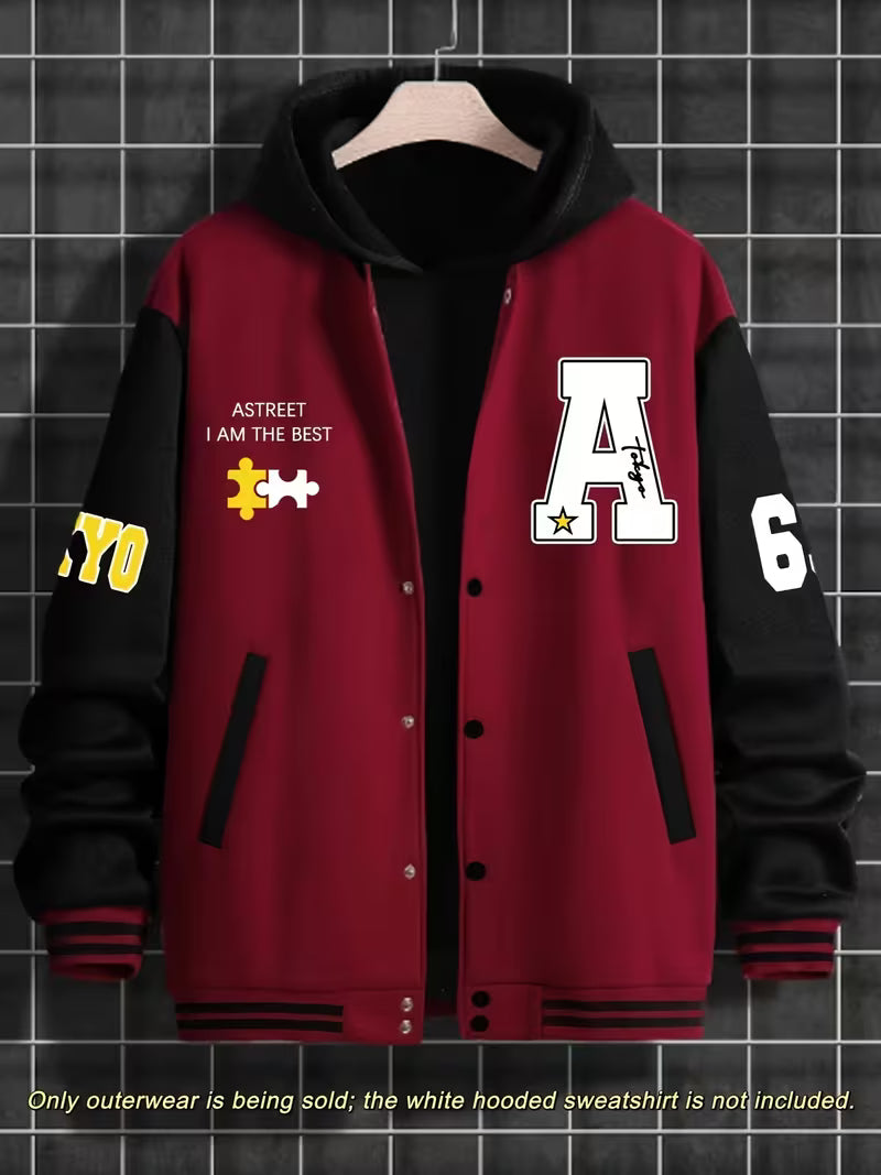 Casual jacket with colour-block design and baseball collar