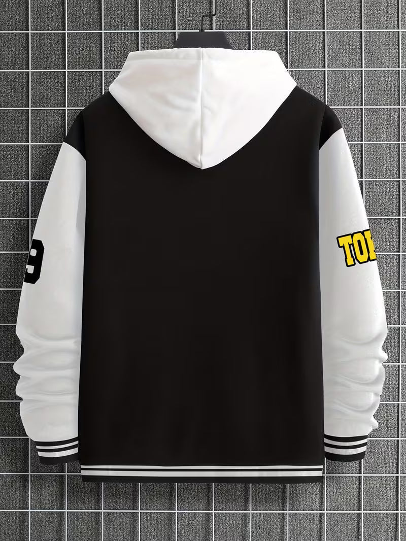 Casual jacket with colour-block design and baseball collar
