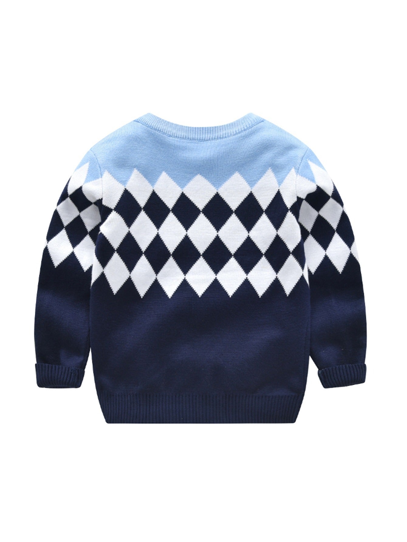 Casual knitted sweater with geometric design for boys - Aciel