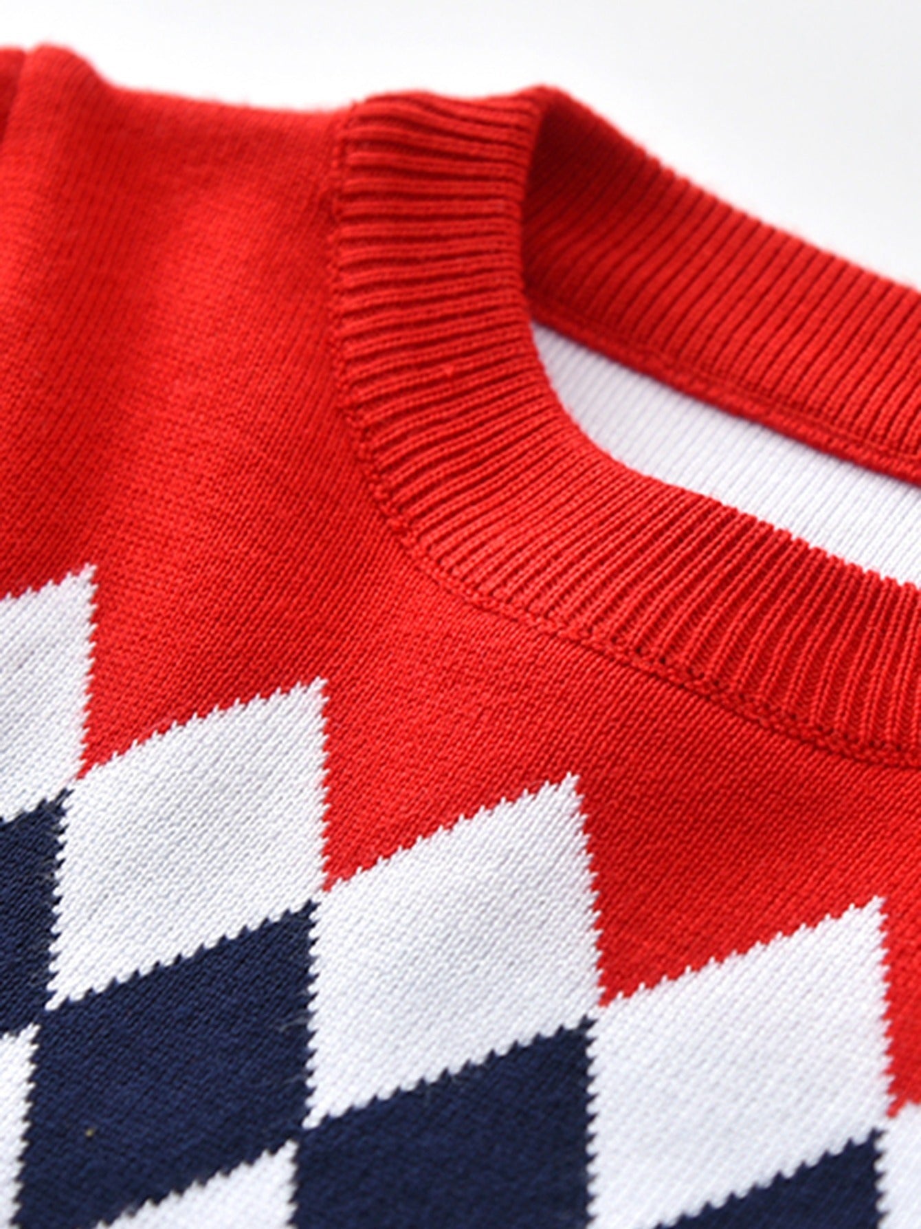Casual knitted sweater with geometric design for boys - Aciel