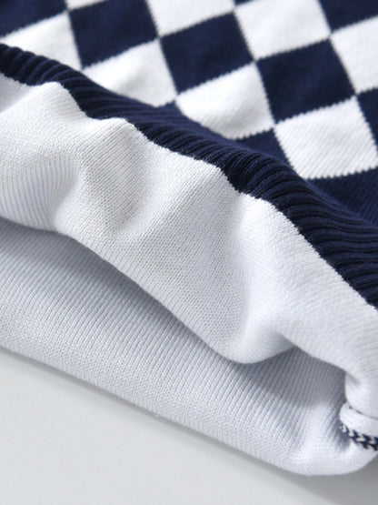 Casual knitted sweater with geometric design for boys - Aciel