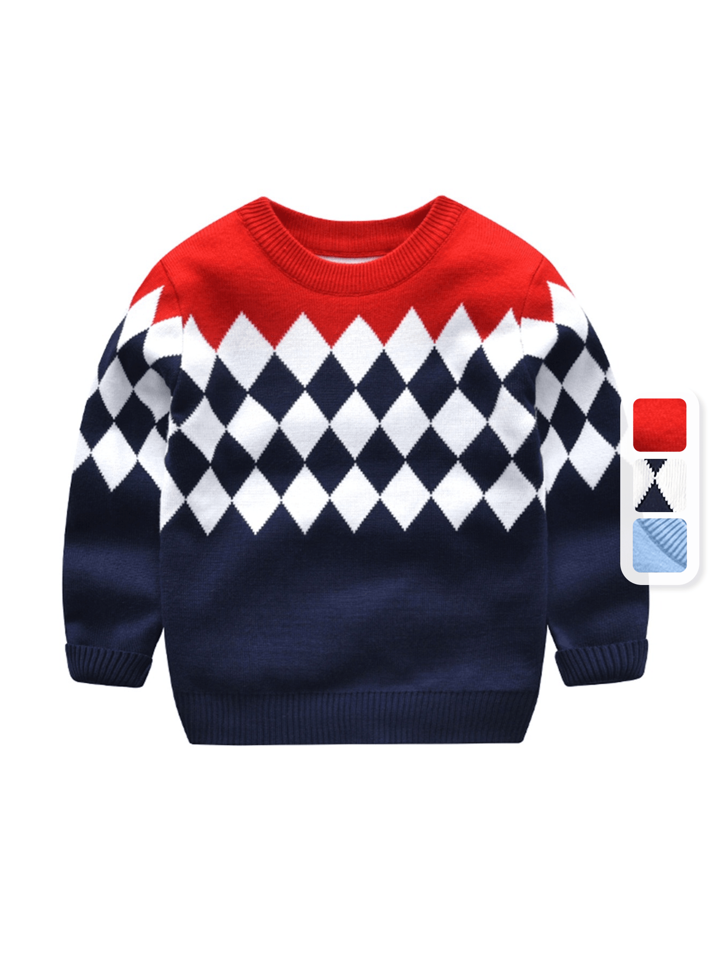 Casual knitted sweater with geometric design for boys - Aciel
