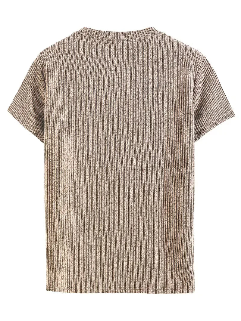 Casual men's T-shirt with jacquard pattern
