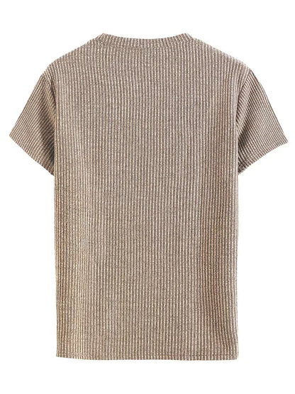 Casual men's T-shirt with jacquard pattern