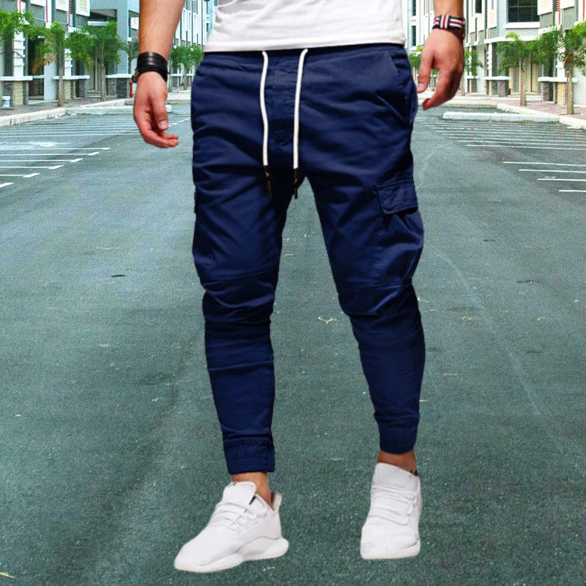 Casual men's cargo pants with patch pockets - Daniel