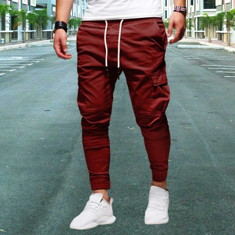 Casual men's cargo pants with patch pockets - Daniel