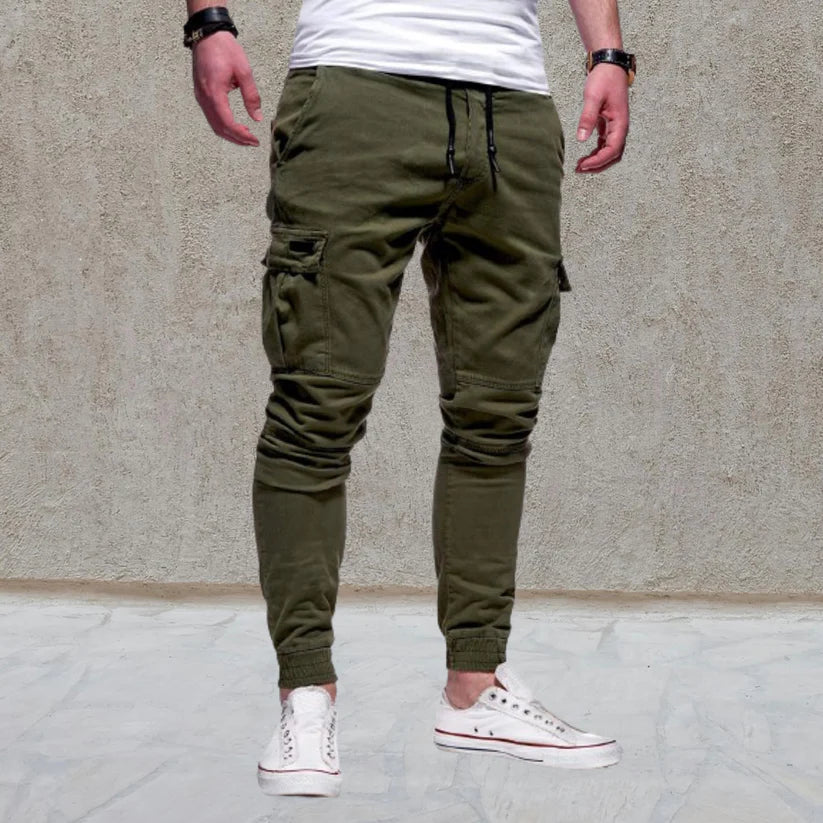 Casual men's cargo pants with patch pockets - Daniel