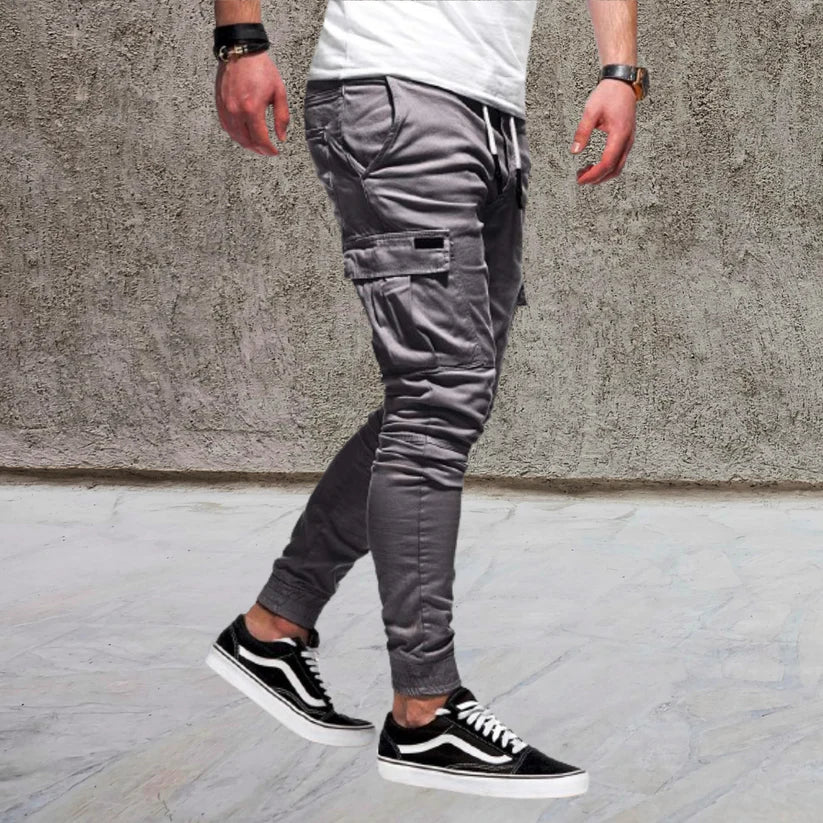 Casual men's cargo pants with patch pockets - Daniel