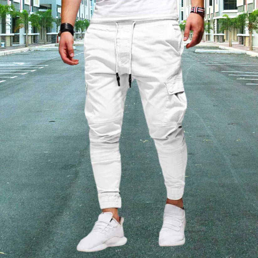 Casual men's cargo pants with patch pockets - Daniel