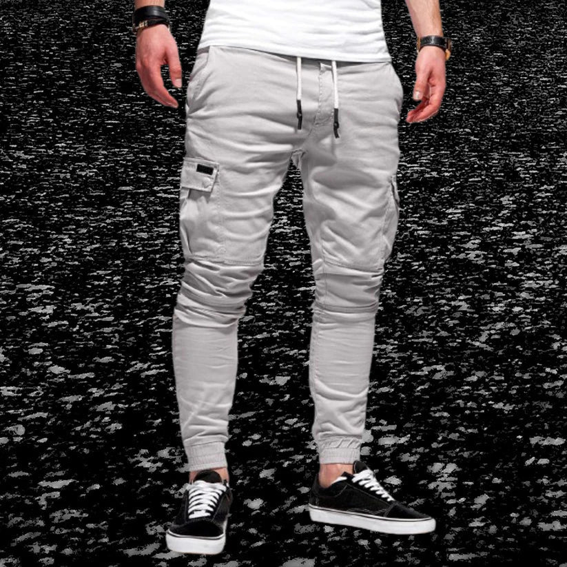 Casual men's cargo pants with patch pockets - Daniel
