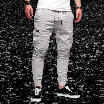 Casual men's cargo pants with patch pockets - Daniel