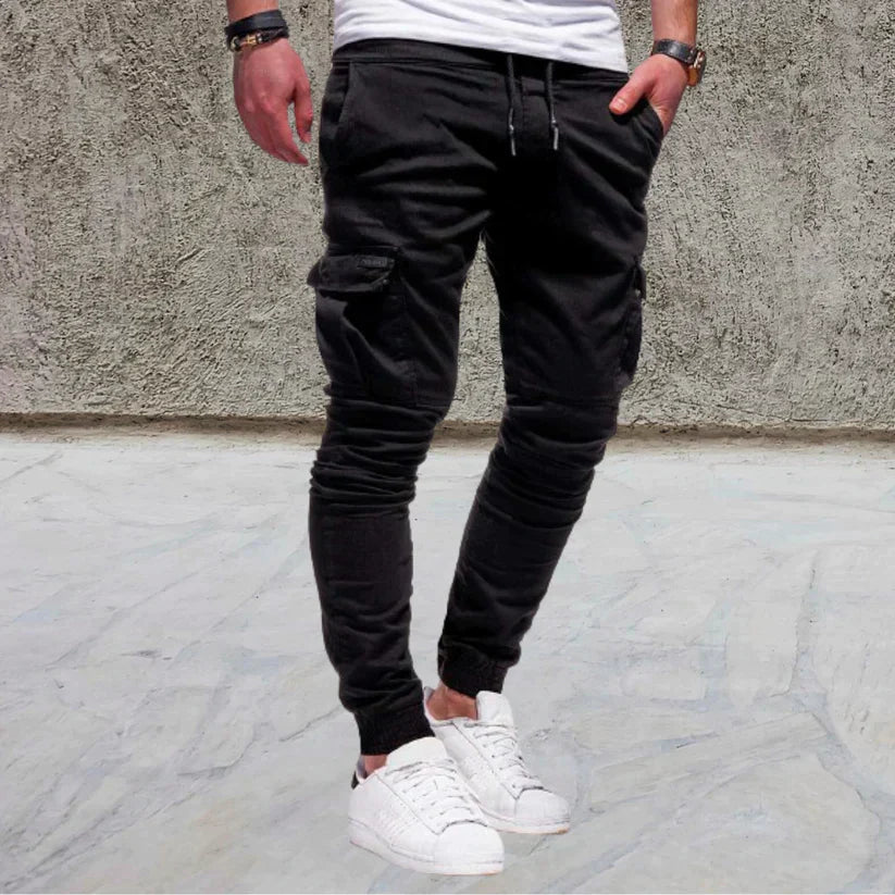 Casual men's cargo pants with patch pockets - Daniel
