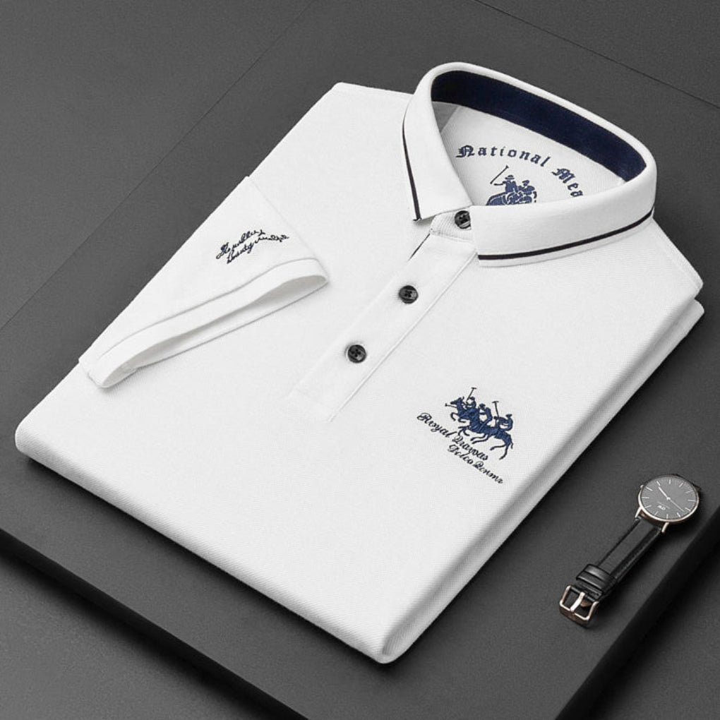 Casual polo shirt with buttons for men