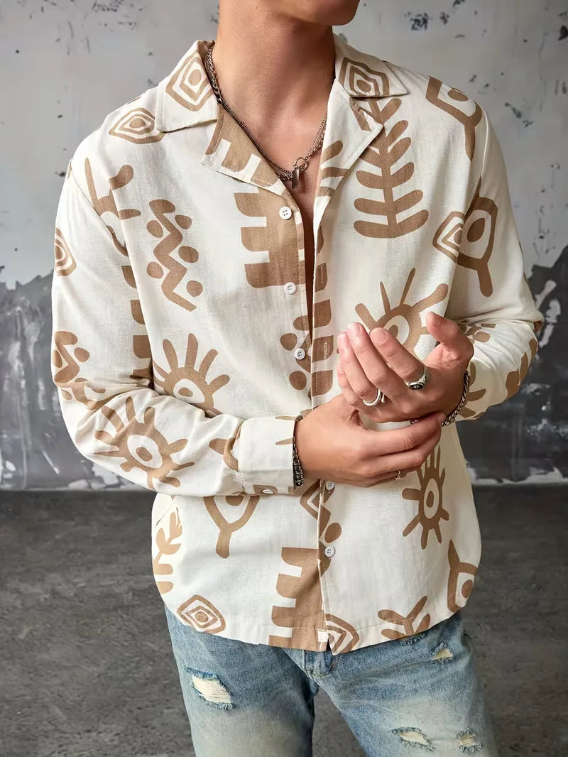 Casual shirt with abstract print