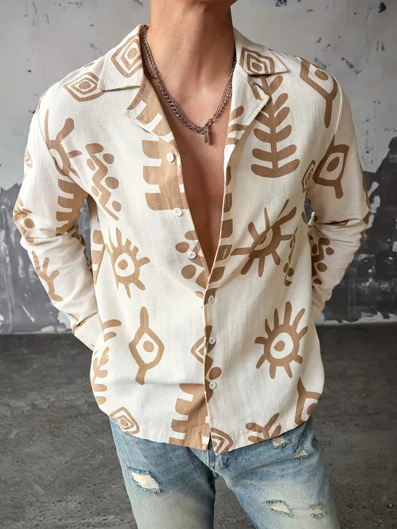 Casual shirt with abstract print