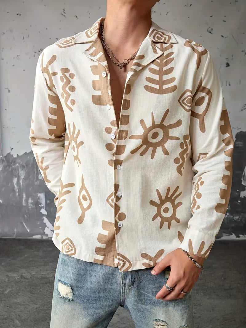 Casual shirt with abstract print