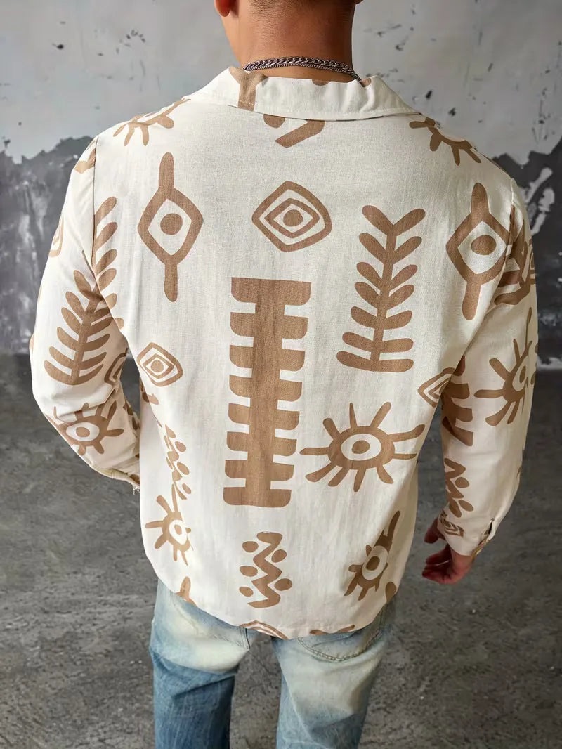 Casual shirt with abstract print