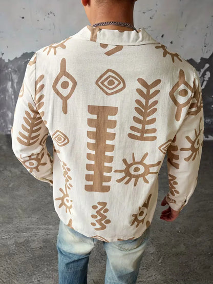 Casual shirt with abstract print