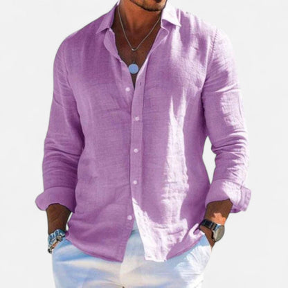Casual shirt with long sleeves and regular fit