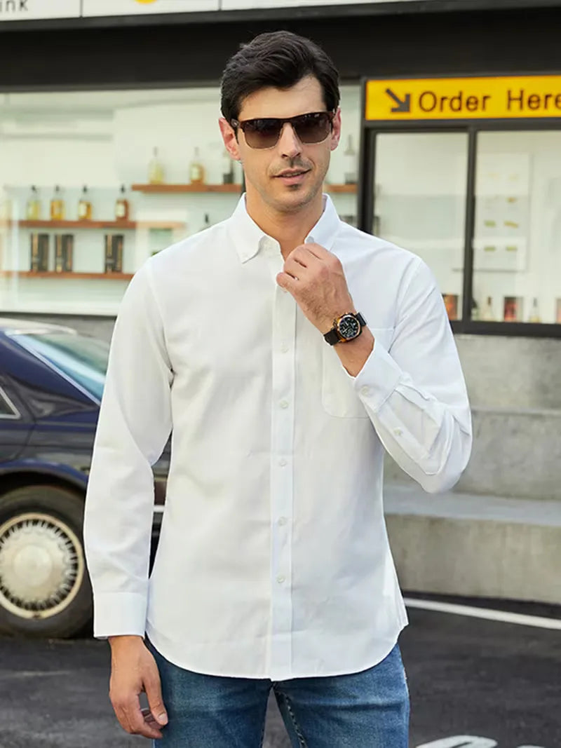 Casual shirt with mandarin collar