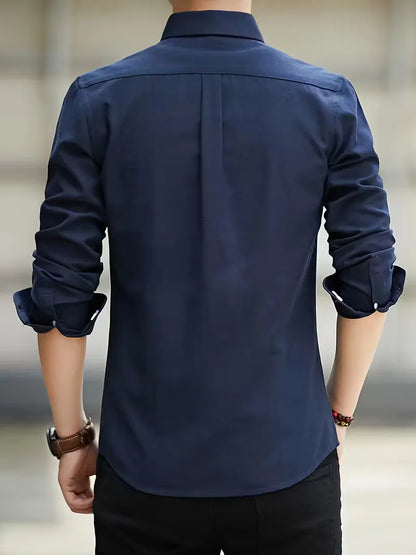 Casual shirt with mandarin collar