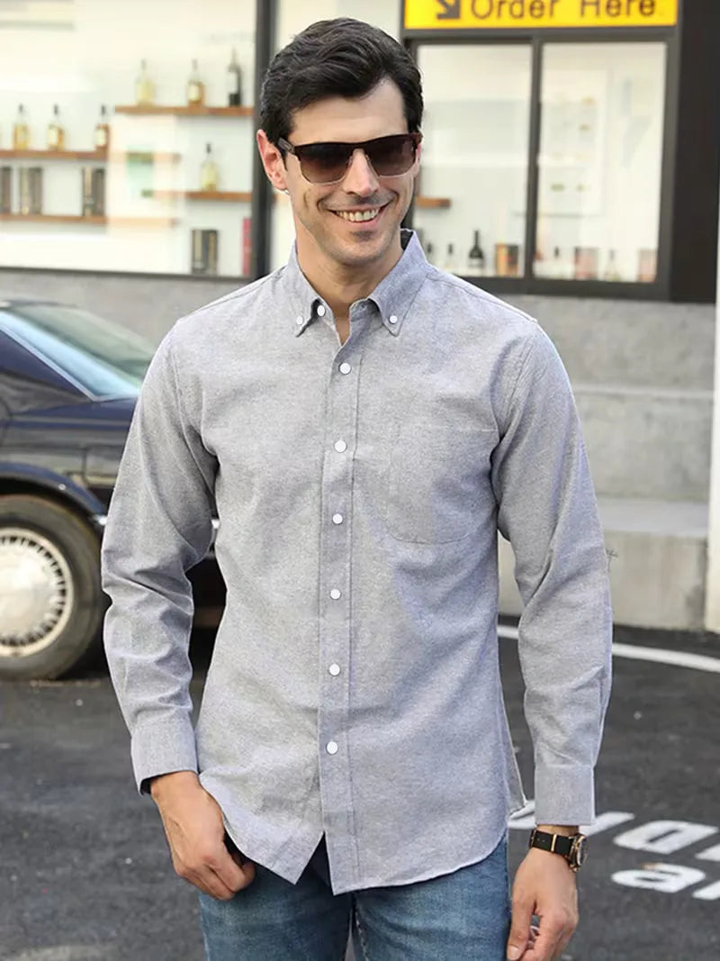Casual shirt with mandarin collar