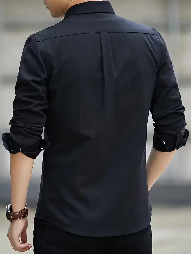 Casual shirt with mandarin collar