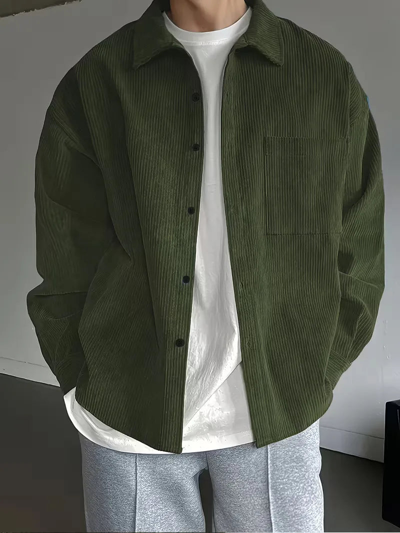 Casual shirt with ribbed texture