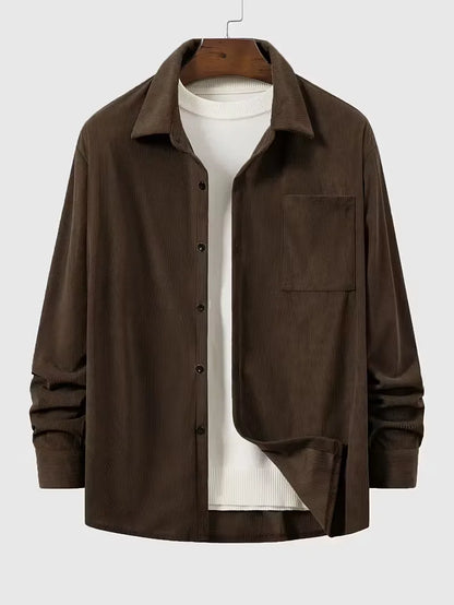 Casual shirt with ribbed texture