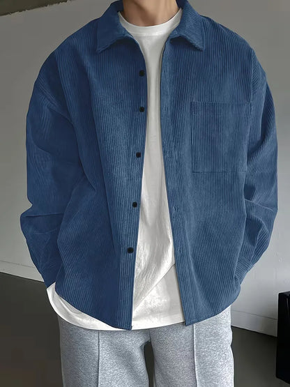 Casual shirt with ribbed texture