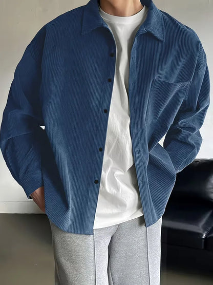 Casual shirt with ribbed texture