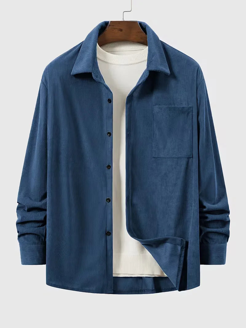 Casual shirt with ribbed texture