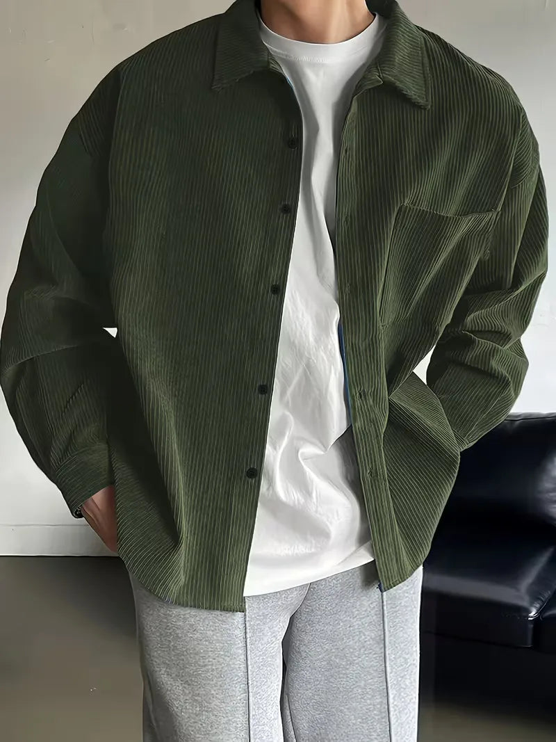 Casual shirt with ribbed texture