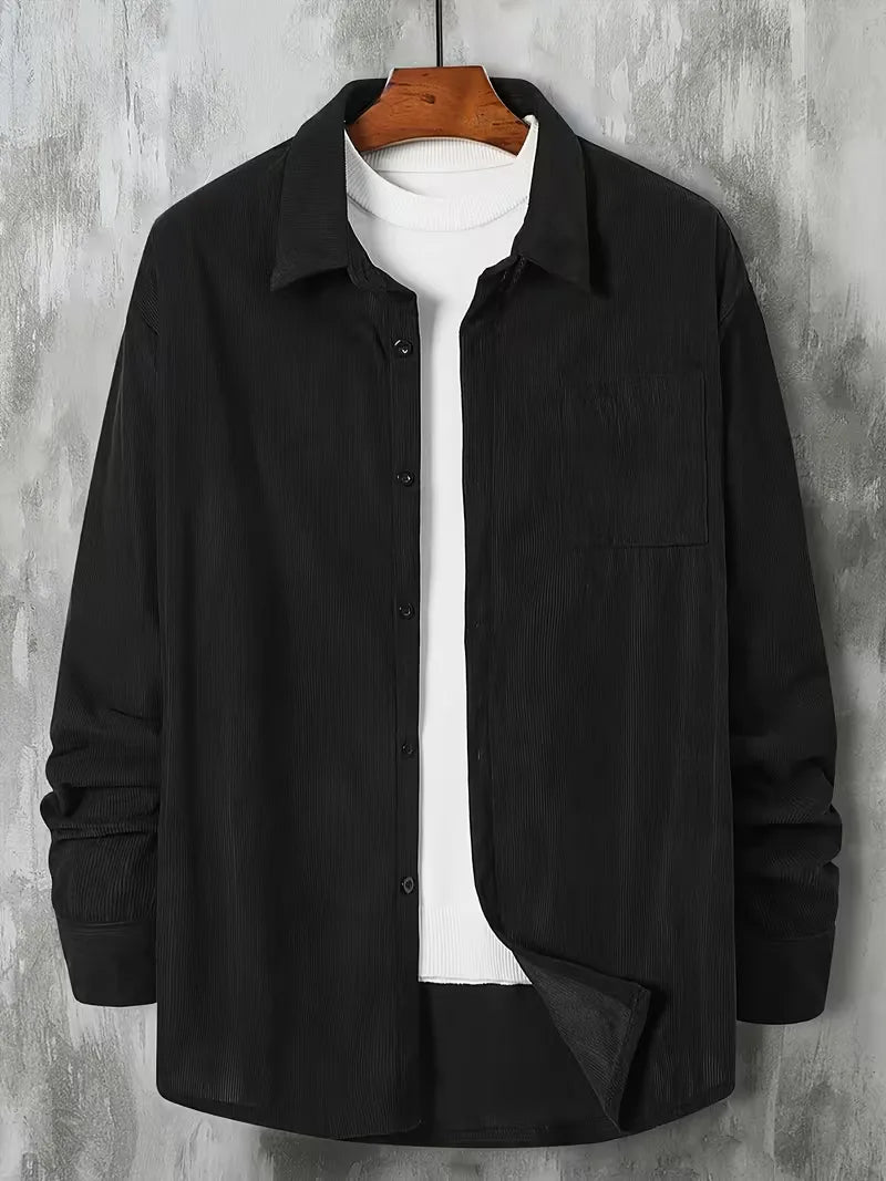Casual shirt with ribbed texture