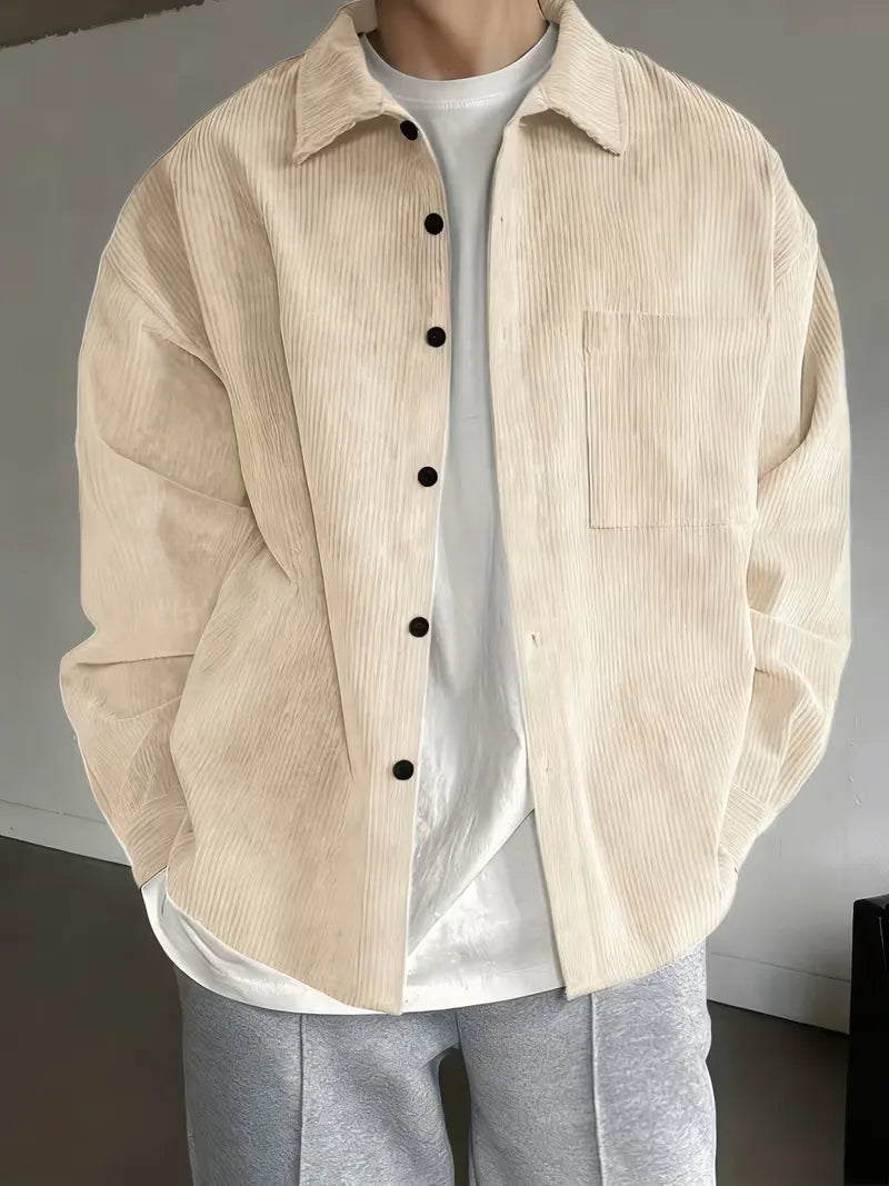 Casual shirt with ribbed texture