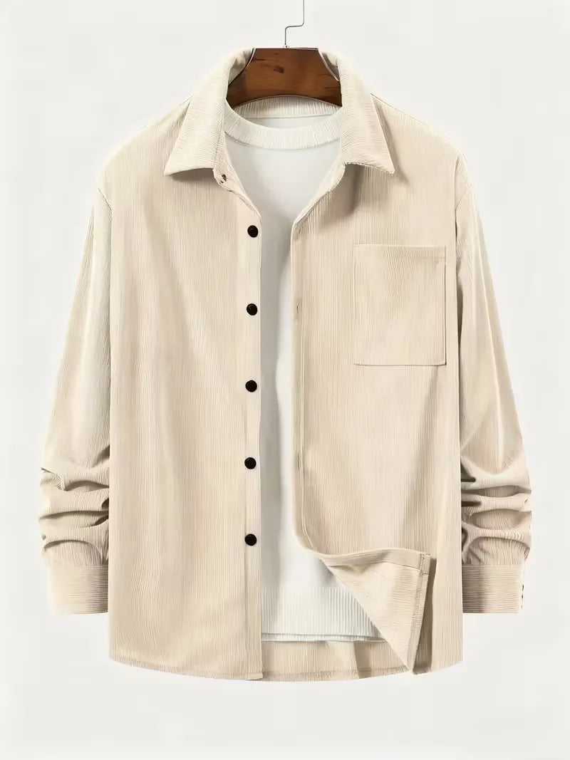 Casual shirt with ribbed texture