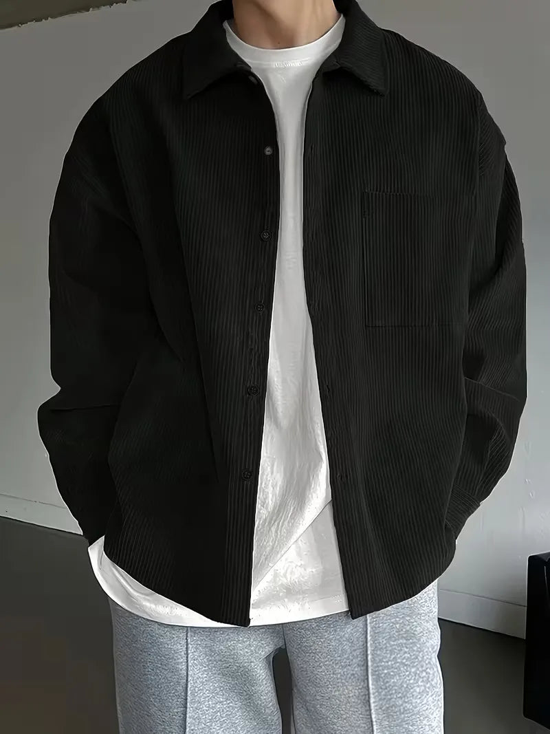 Casual shirt with ribbed texture