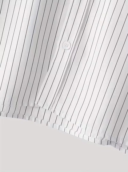 Casual shirt with vertical stripes