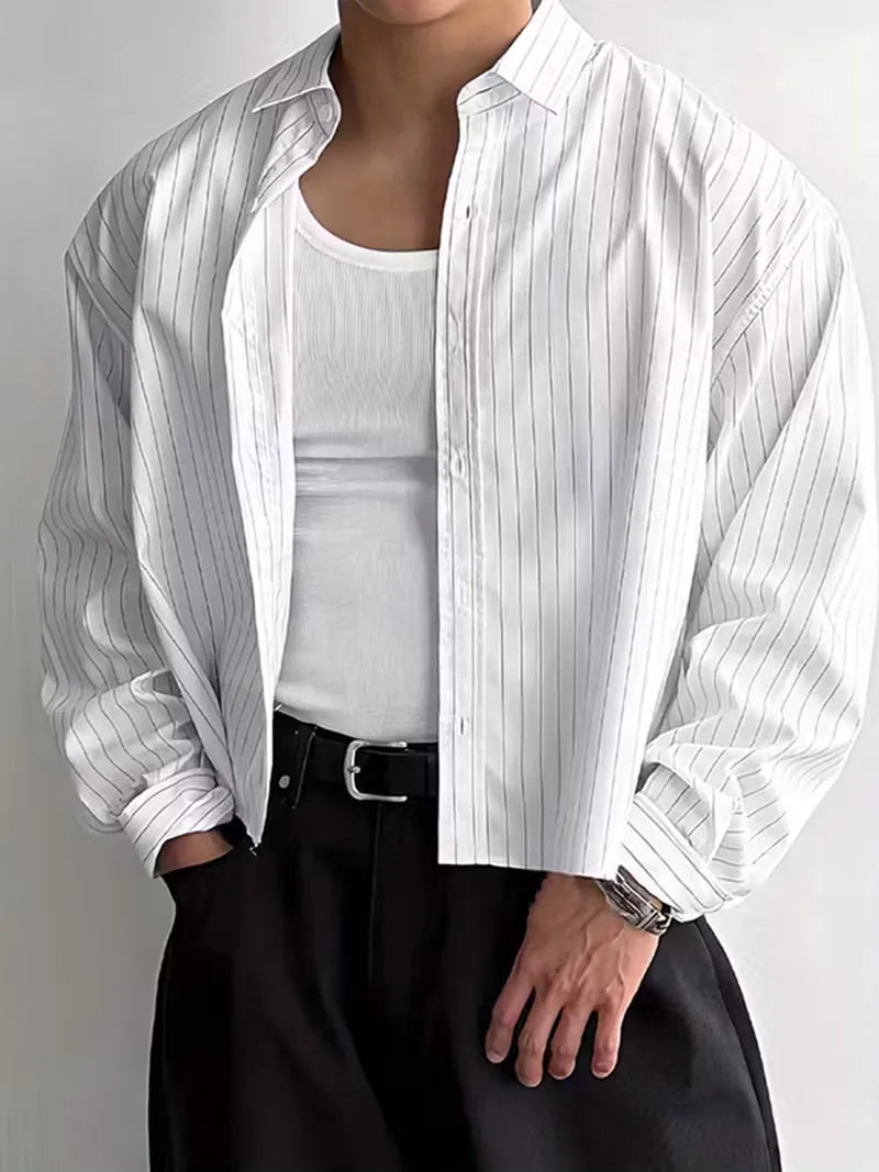 Casual shirt with vertical stripes