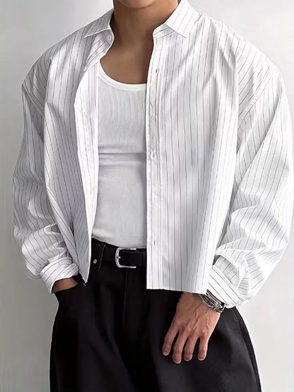 Casual shirt with vertical stripes