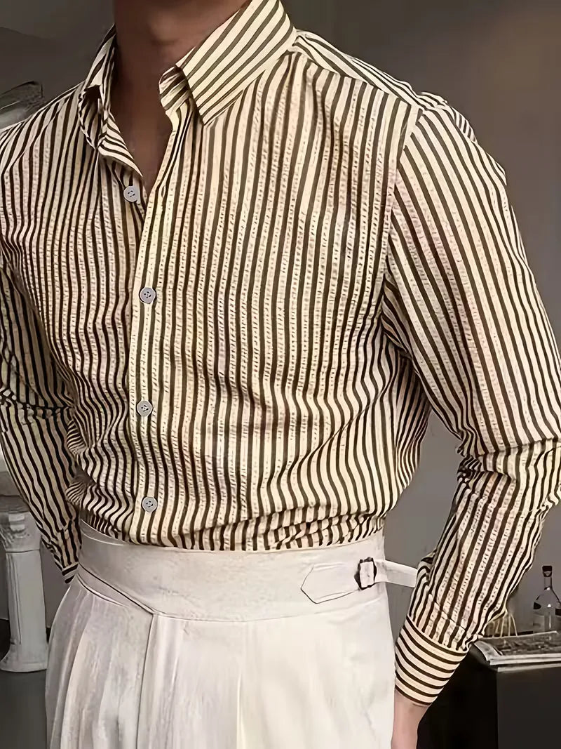 Casual shirt with vertical stripes